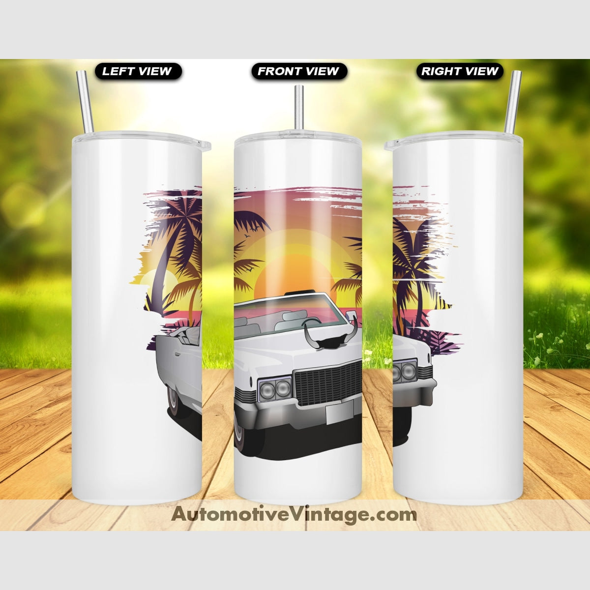 Dukes Of Hazzard Boss Hogg Cadillac Famous Car Sunset Drink Tumbler Tumblers