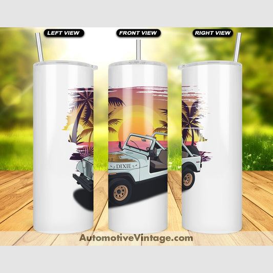 Dukes Of Hazzard Daisy Duke Jeep Famous Car Sunset Drink Tumbler Tumblers