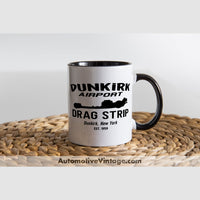 Dunkirk Airport Drag Strip New York Racing Coffee Mug Black & White Two Tone