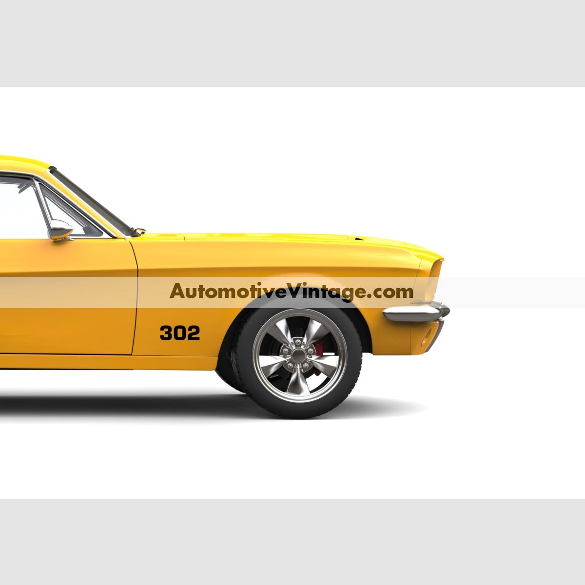 Ford 302 Engine Size Vinyl Decal Car Stickers (Pair) Black