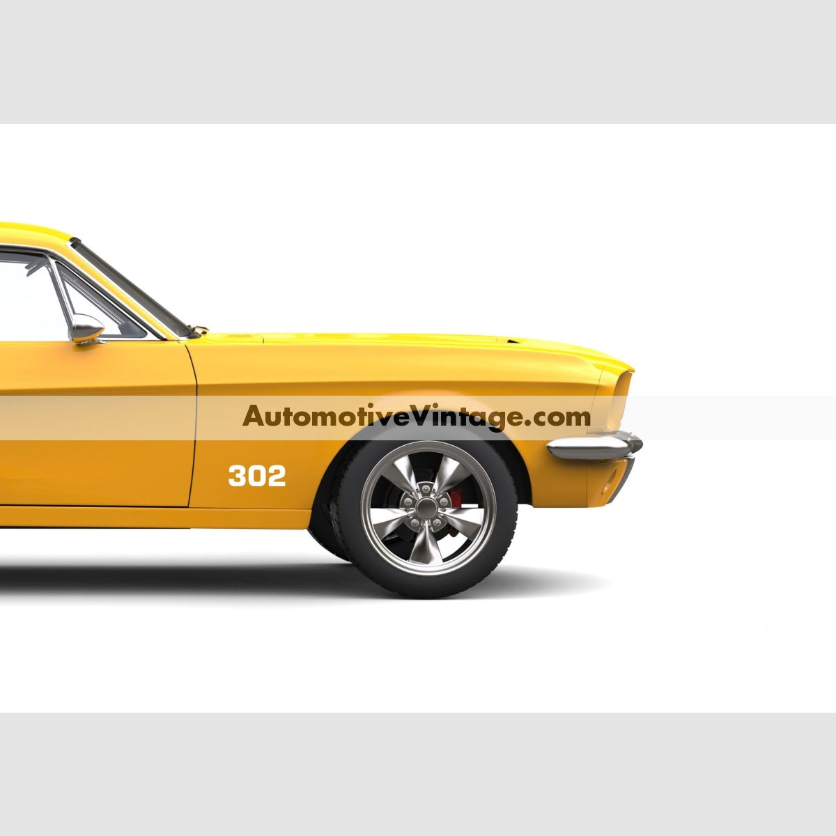 Ford 302 Engine Size Vinyl Decal Car Stickers (Pair) White