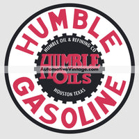 Humble Gasoline Vintage Car Sticker Stickers