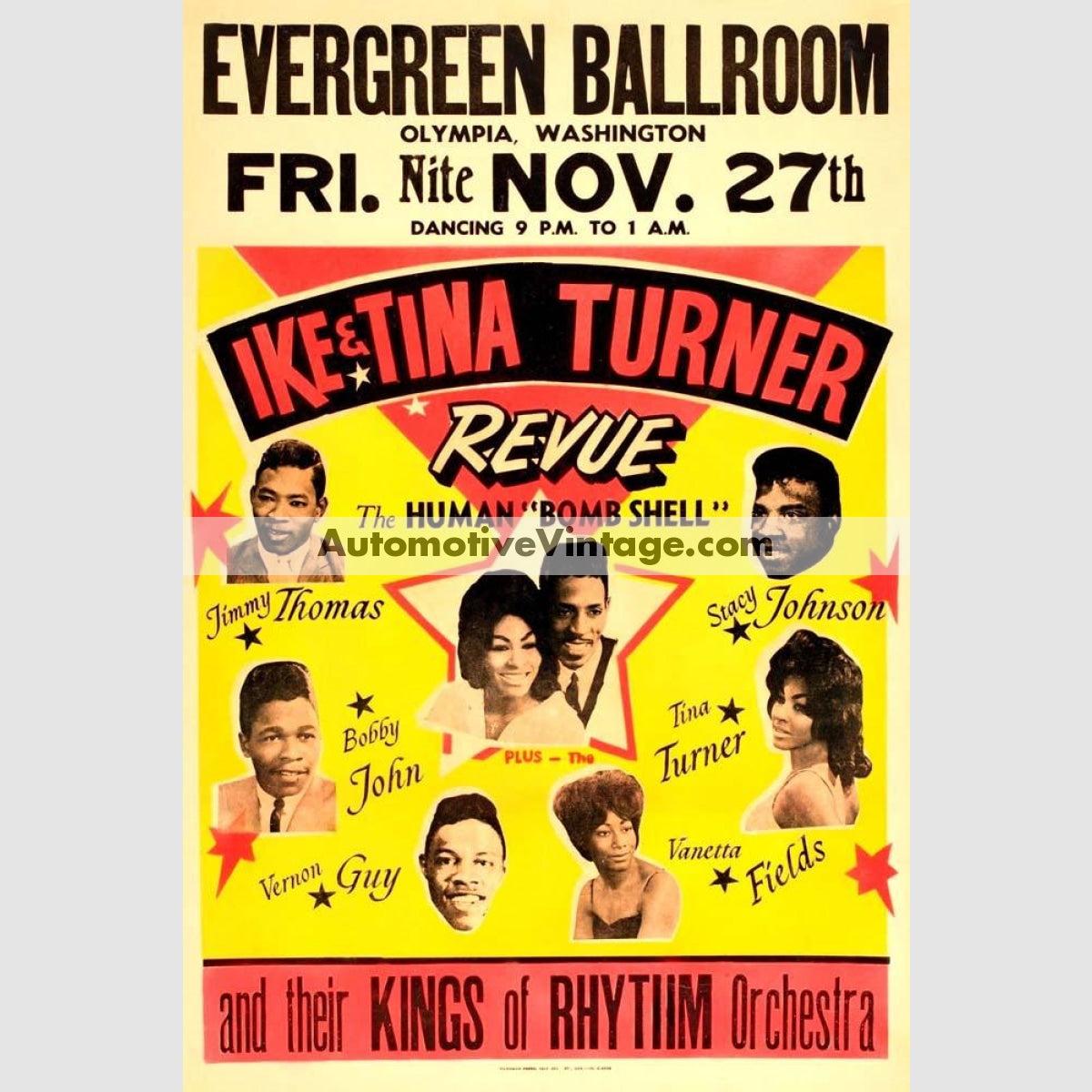 Ike And Tina Turner Nostalgic Music 13 X 19 Concert Poster Wide High