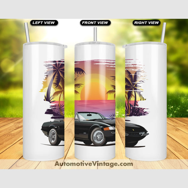 Miami Vice Ferrari Daytona Famous Car Sunset Drink Tumbler Tumblers