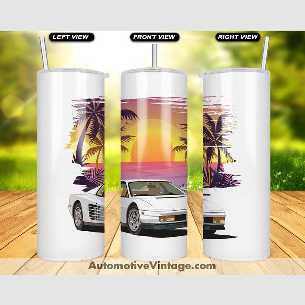 Miami Vice Ferrari Testarossa Famous Car Sunset Drink Tumbler Tumblers
