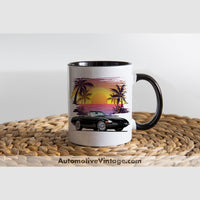 Miami Vice Ferrari Daytona Famous Car Coffee Mug Black & White Two Tone
