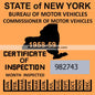Vintage 1958-59 New York Windshield Inspection Sticker