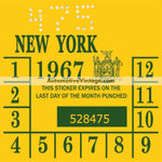 Vintage 1967 New York Windshield Inspection Sticker