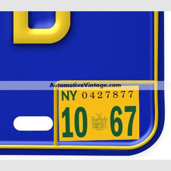 New York 1967 Vintage License Plate Registration Sticker