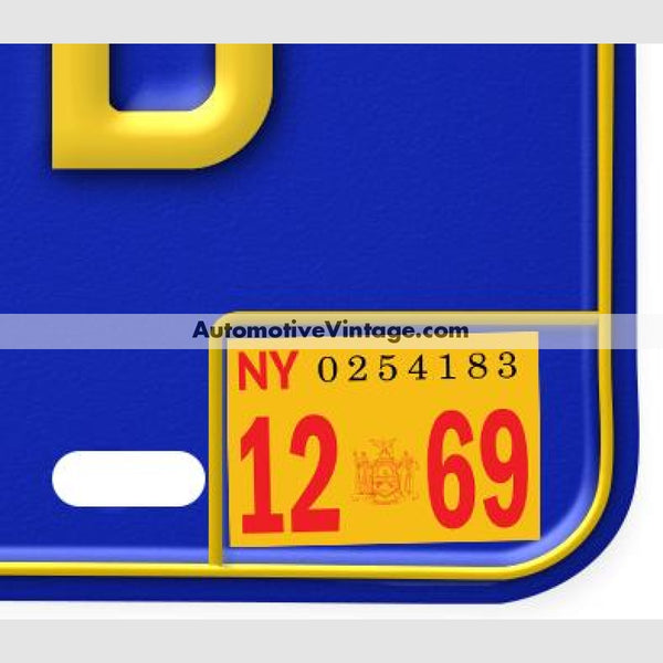 New York 1969 Vintage License Plate Registration Sticker