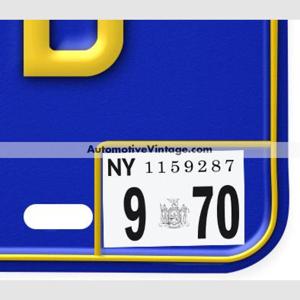 New York 1970 Vintage License Plate Registration Sticker