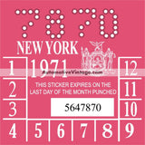 Vintage 1971 New York Windshield Inspection Sticker