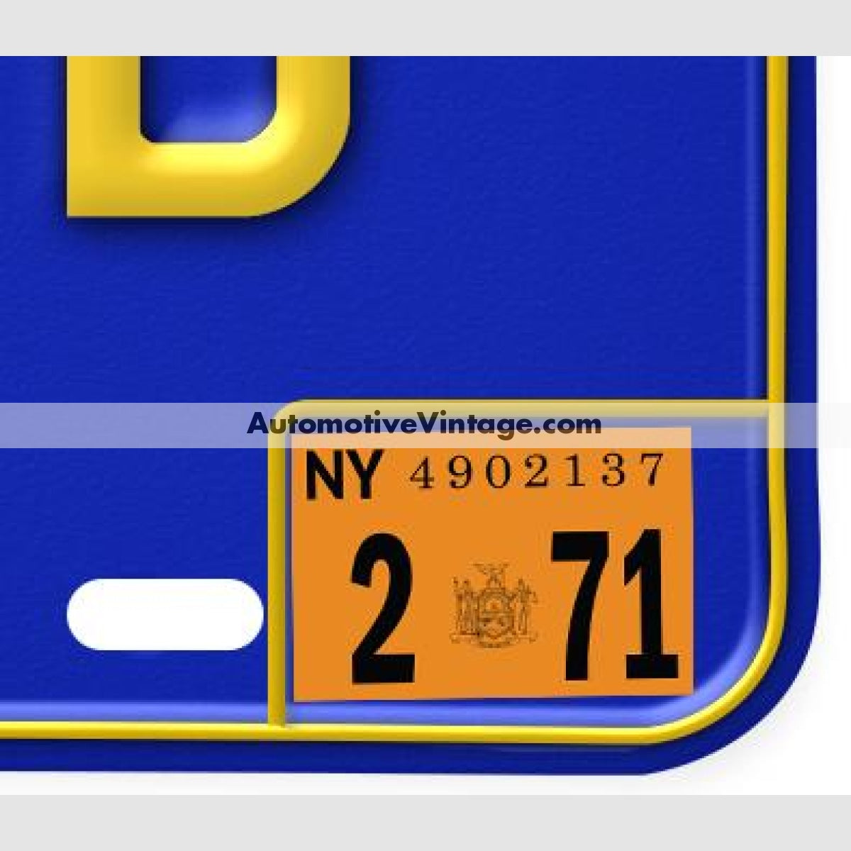 New York 1971 Vintage License Plate Registration Sticker – Automotive