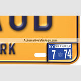 New York 1974 Vintage License Plate Registration Sticker