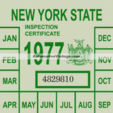 Vintage 1977 New York Windshield Inspection Sticker