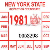 Vintage 1981 New York Windshield Inspection Sticker