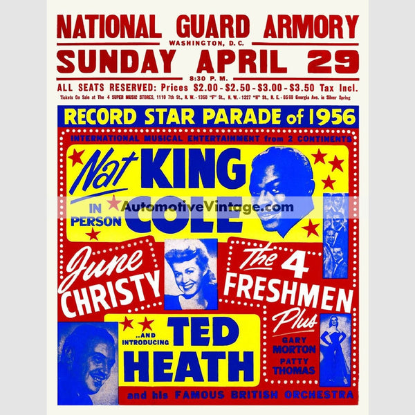 Nat King Cole Nostalgic Music 13 X 19 Concert Poster Wide High