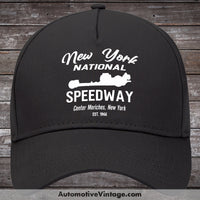 New York National Speedway Center Moriches Drag Racing Hat Black