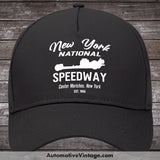 New York National Speedway Center Moriches Drag Racing Hat Black