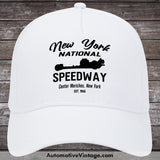 New York National Speedway Center Moriches Drag Racing Hat White