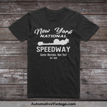 New York National Speedway Center Moriches Drag Racing T-Shirt Black / S