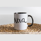 Chevrolet Nova Coffee Mug Black & White Two Tone Car Model