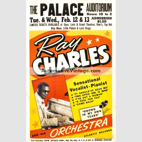 Ray Charles Nostalgic Music 13 X 19 Concert Poster Wide High