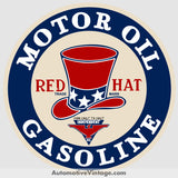 Red Hat Motor Oil Gasoline Vintage Car Sticker Stickers