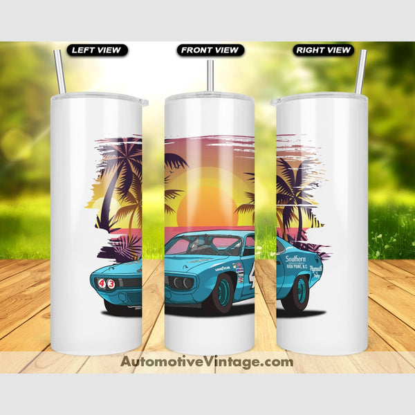 Richard Petty Plymouth Road Runner Famous Car Sunset Drink Tumbler Tumblers