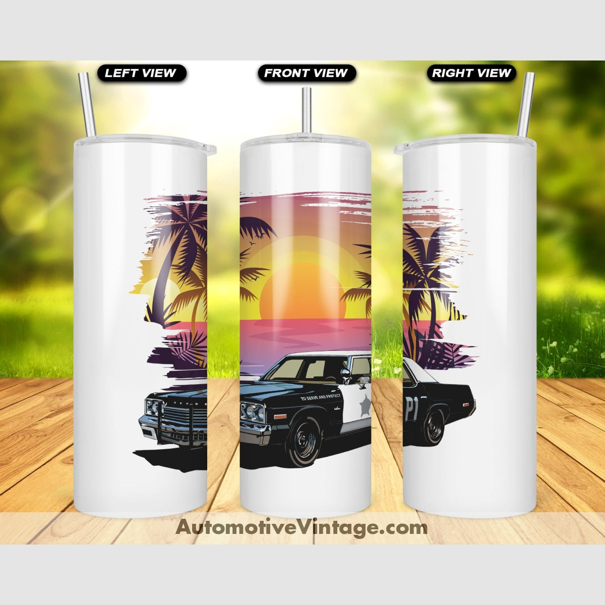 The Blues Brothers Dodge Monaco Famous Car Sunset Drink Tumbler Tumblers