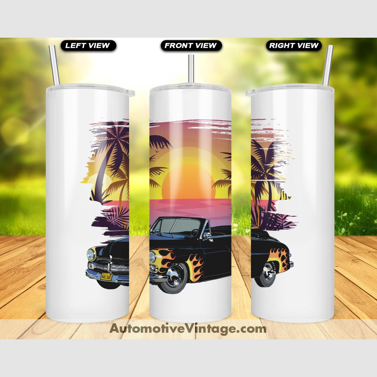 Grease Scorpions 1949 Mercury Famous Car Sunset Drink Tumbler Tumblers