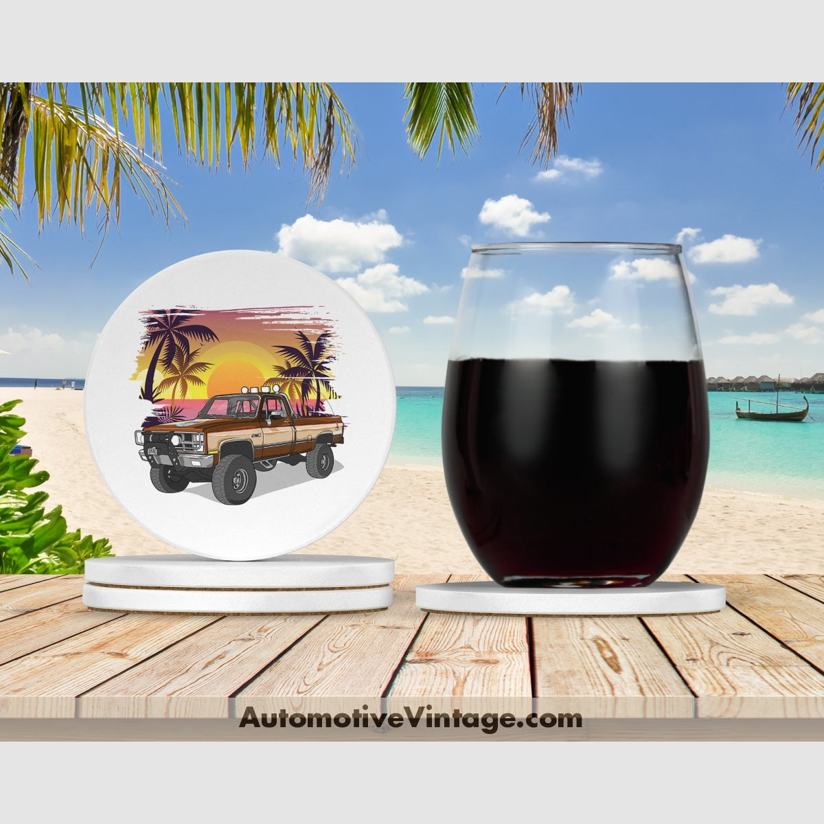 The Fall Guy Gmc Sierra Famous Car Coaster Set