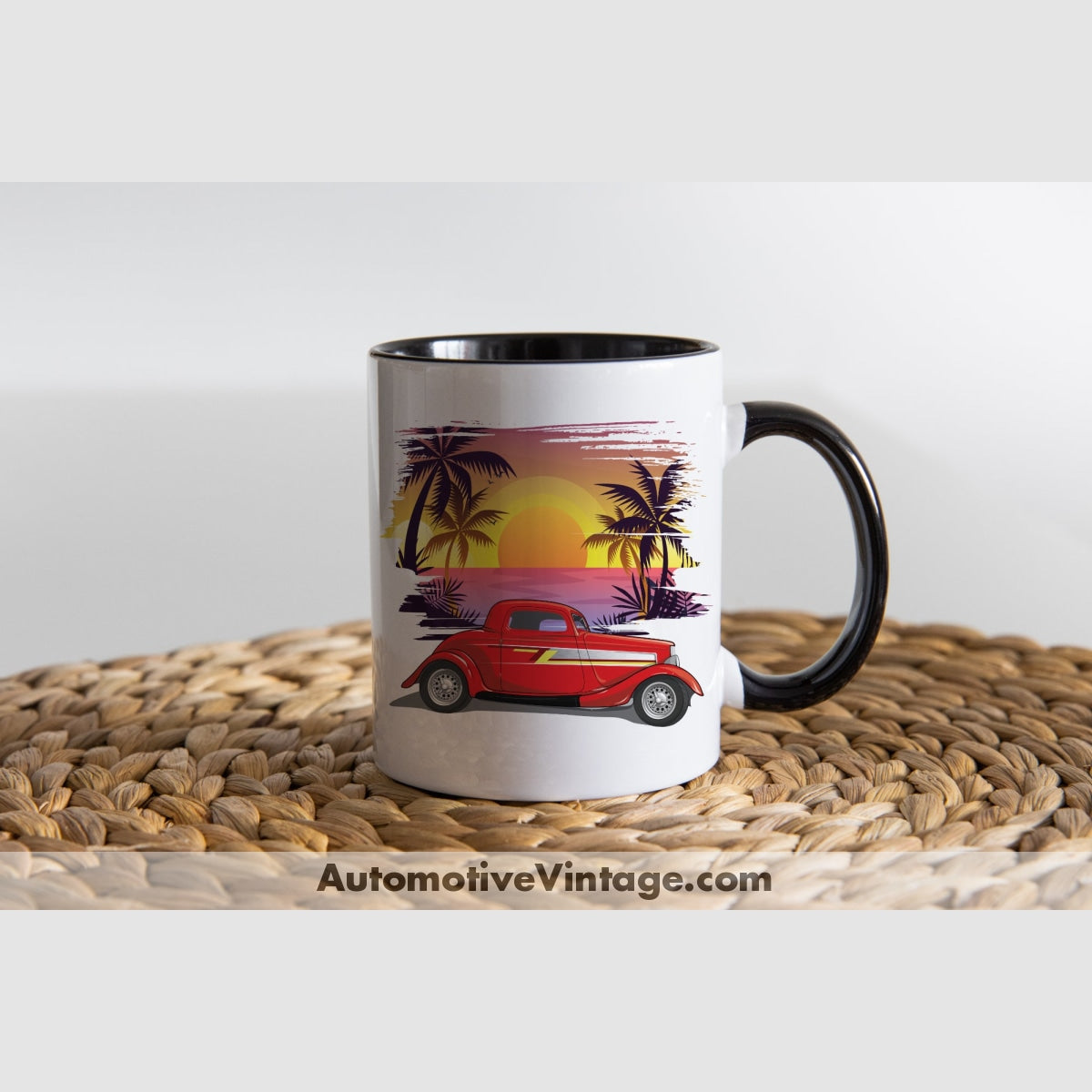 Zz Top 1933 Ford Famous Car Coffee Mug Black & White Two Tone
