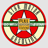 Star Motor Gasoline Vintage Car Sticker Stickers